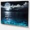Designart - Romantic Full Moon Over Sea - Seascape Canvas Art Print